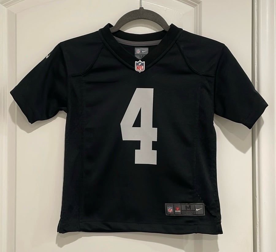 Like New Kids Nike Carr Raiders Jersey. Size Medium 5/6.