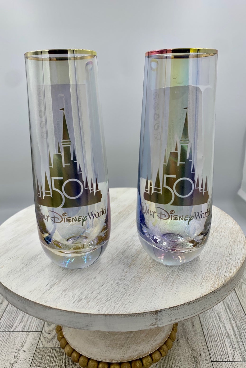 Disney 50th anniversary champagne glasses