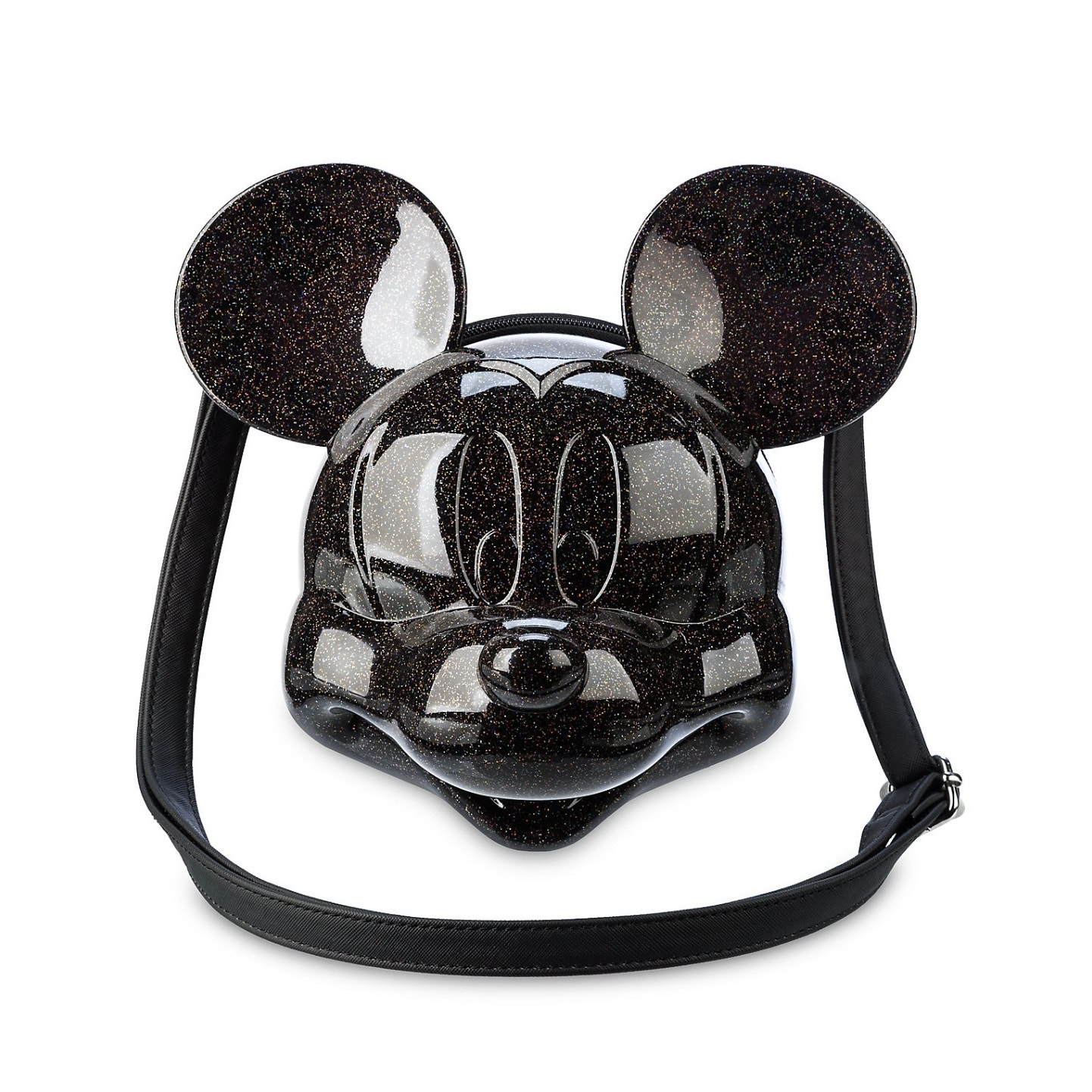 NWT Disney Parks Mickey Mouse Molded Loungefly Bag Black sparkle Glitter