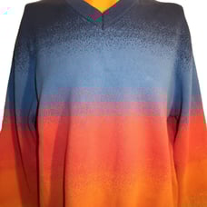 THE TERRITORY AHEAD Heavy Knit cotton Men SZ XL V Neck Sweater Gradient pattern
