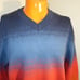 THE TERRITORY AHEAD Heavy Knit cotton Men SZ XL V Neck Sweater Gradient pattern