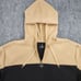 Baby Phat Hoodie Womens 3X Black Tan Colorblock Fleece 1/4 Zip Ruched Sleeve Y2K