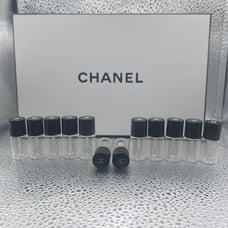 Chanel set of 12 glass sample jars
