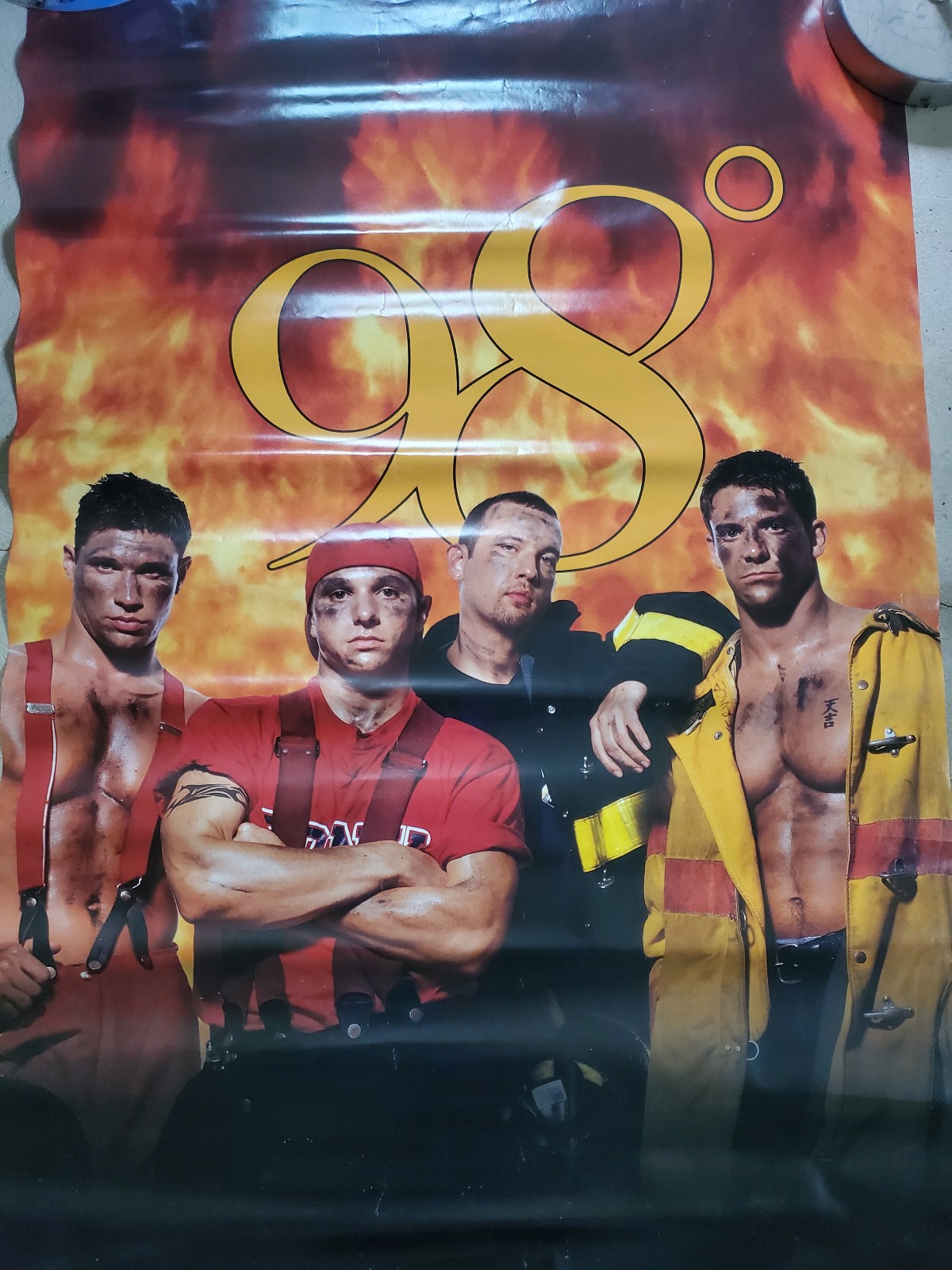 90s vintage 98° fireman poster 98 degrees