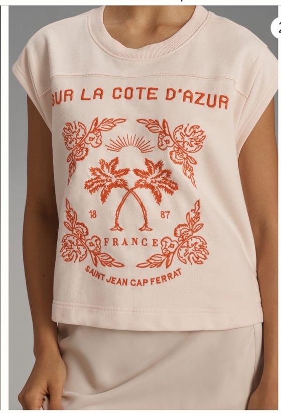 By Anthropologie Embroidered Côte d'Azur Top