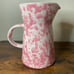 Bennington Pottery Large Pitcher in Agate Pink and White
