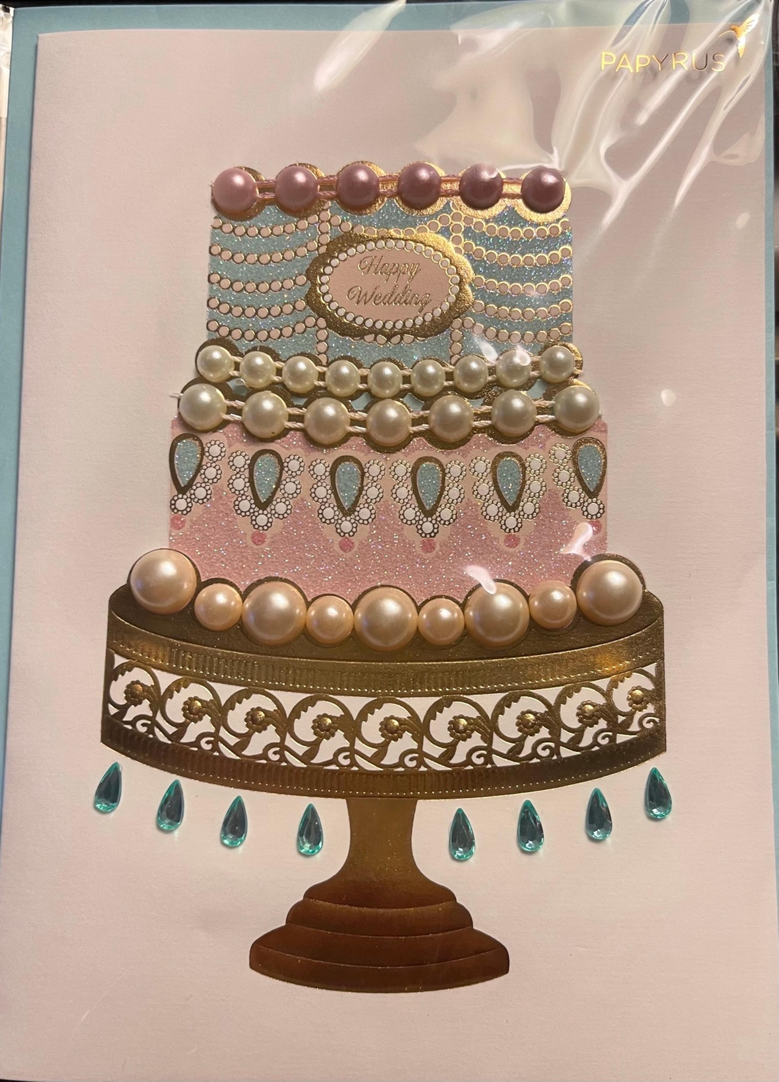 Papyrus Pearl Wedding Cake Greeting Card Congratulations on Your Marriage