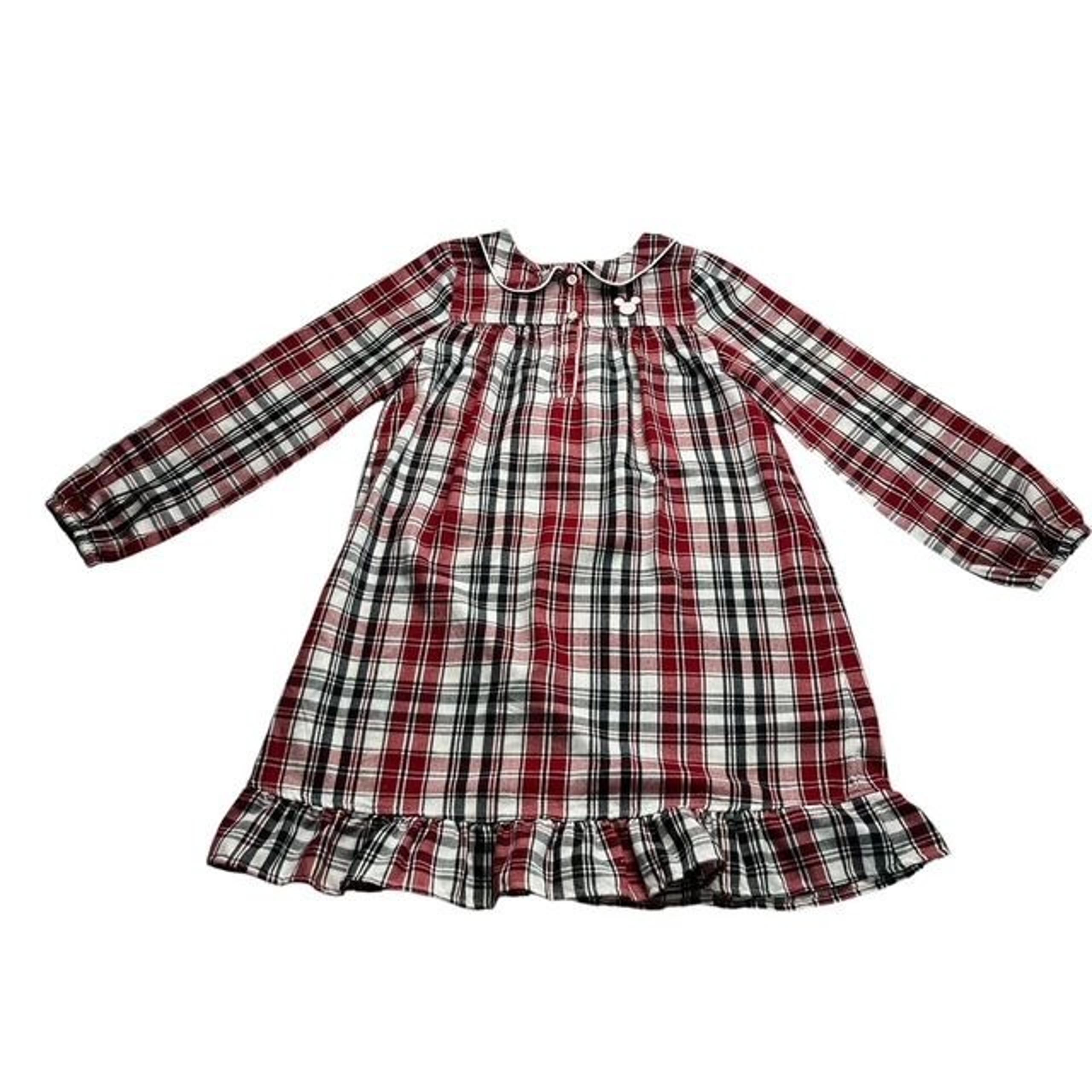 Disney Girls Plaid Mickey Mouse Nightgown Size 9-10 Years