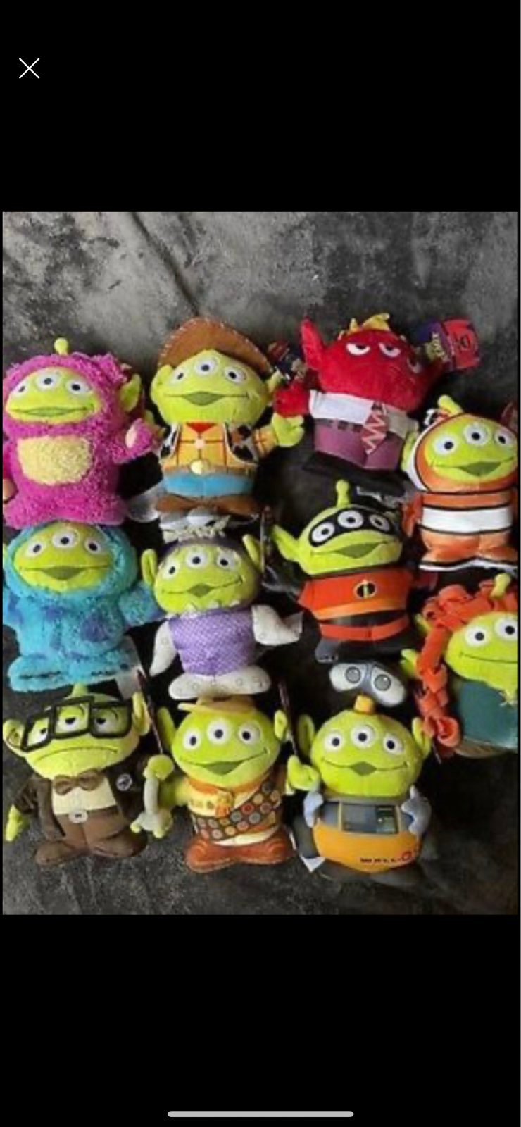 Disney Pixar alien plushes