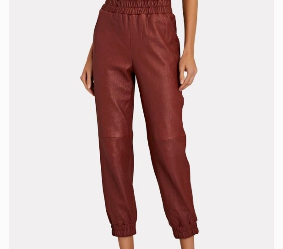 Veronica Beard 100% Leather Jogger Pant