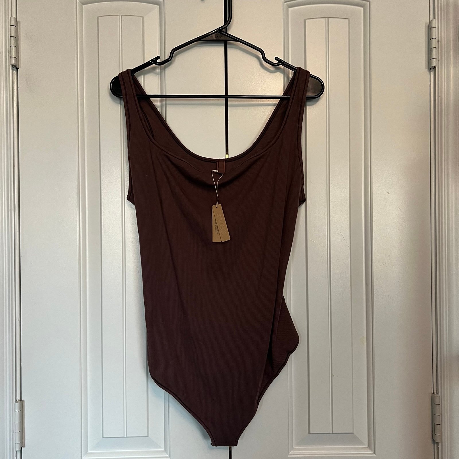 Skims Garnet Cotton Rib Bodysuit, Size 4X NWT