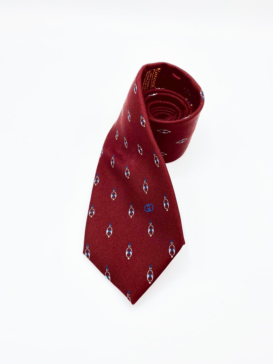 Gucci 100% Silk Burgundy Tie