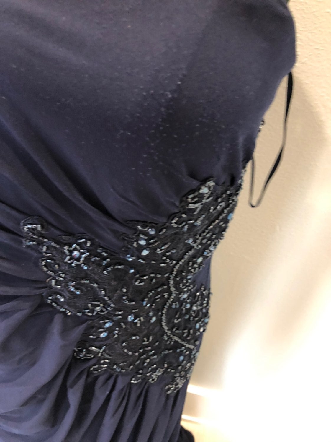 Long navy sequined dress size 14