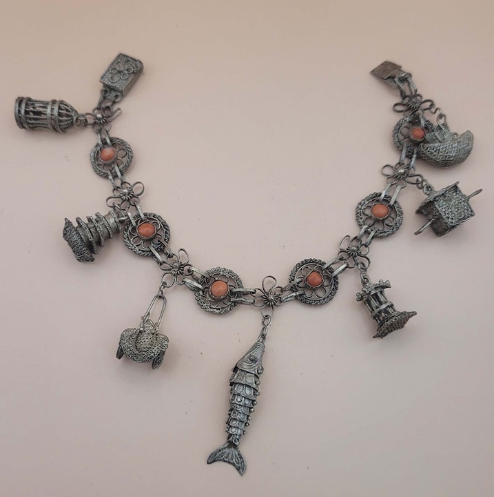 Filigree Chinese charm bracelet