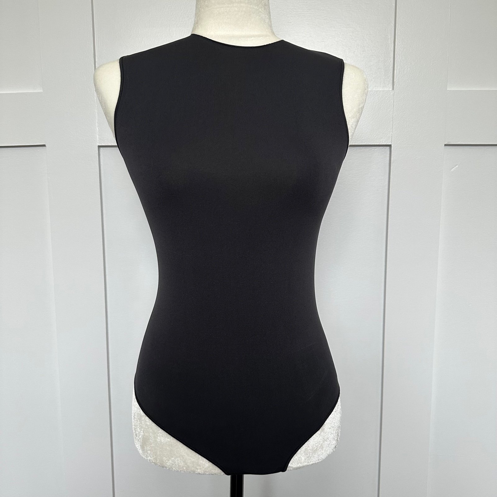 SKIMS Mock Neck Sleeveless Bodysuit Black