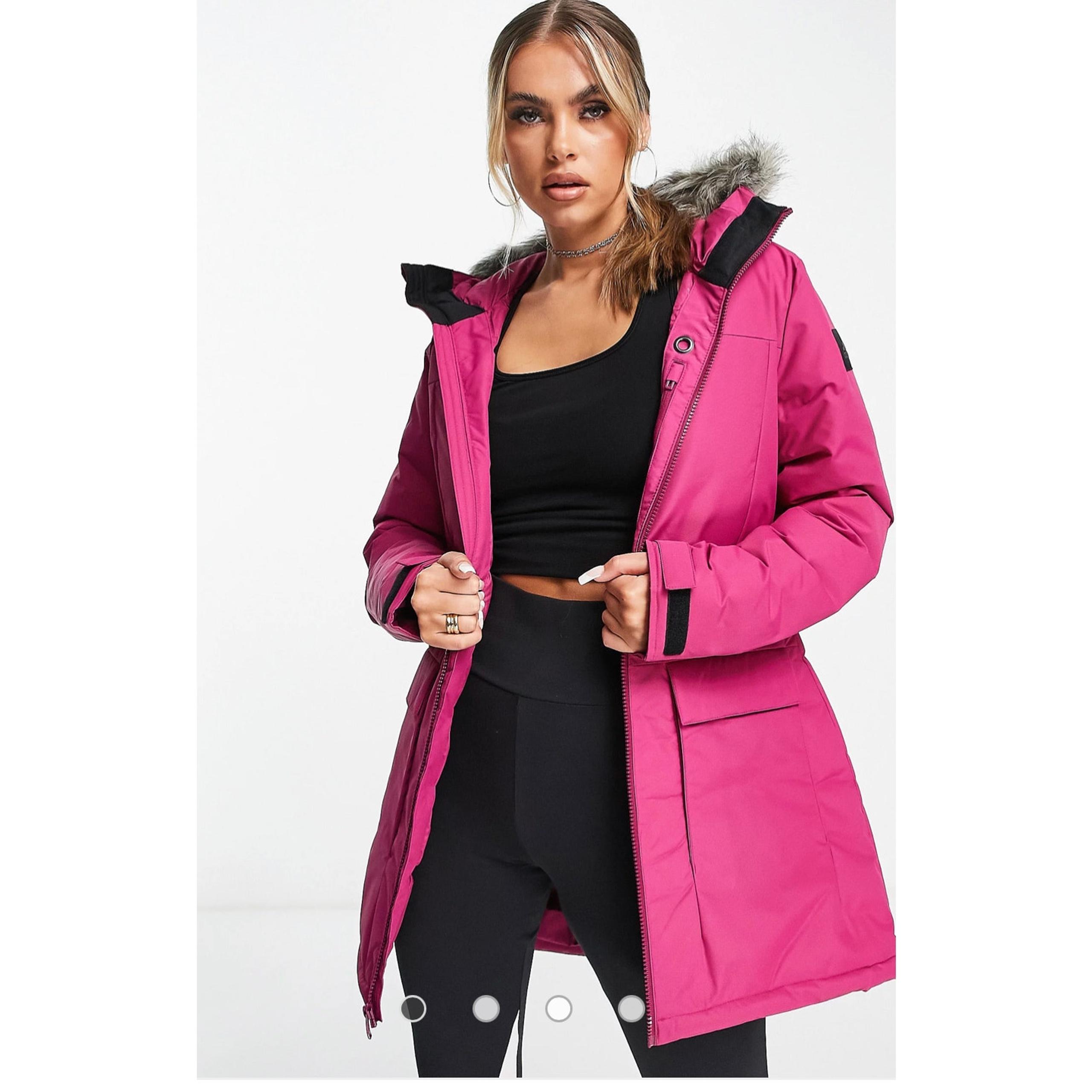 Adidas XPLORIC winter Parka with faux fur hood power berry S
