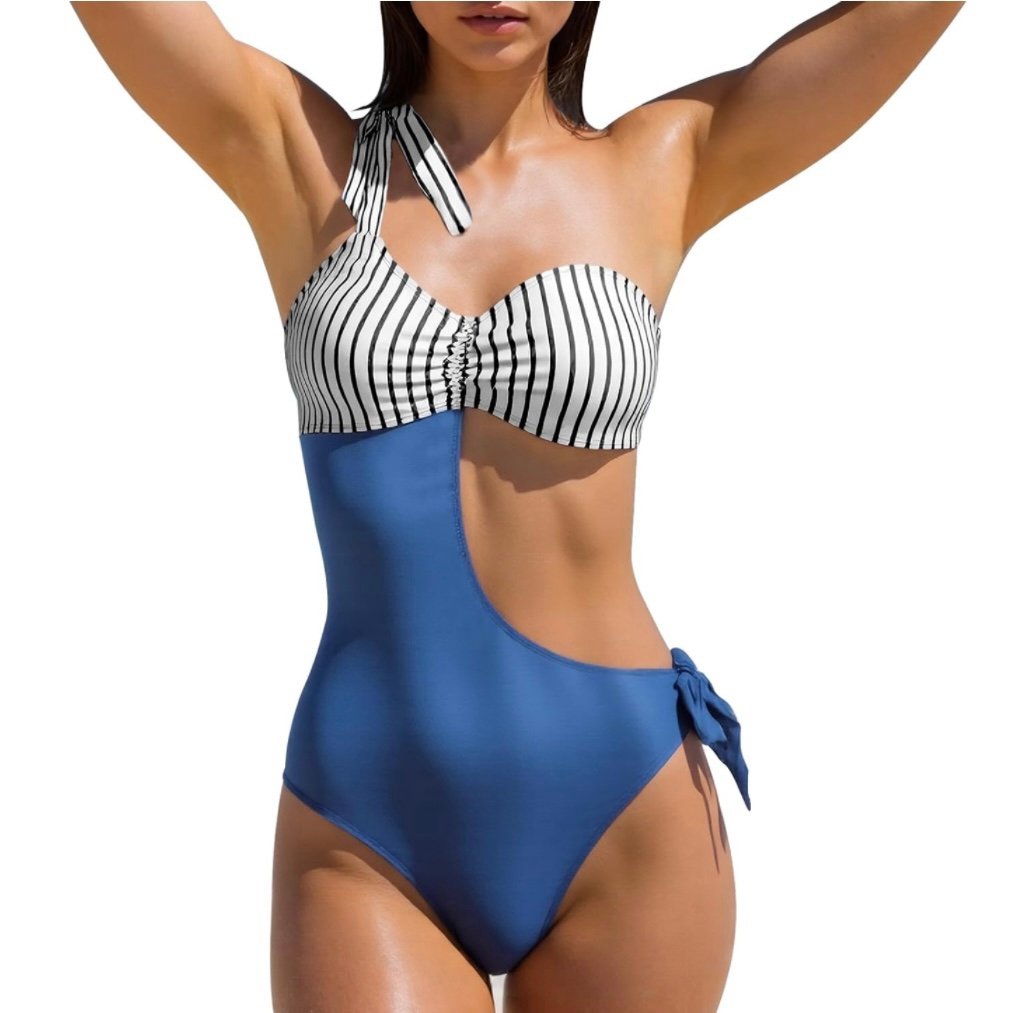 Women's One Piece Swimsuit One Shoulder Cutout size M