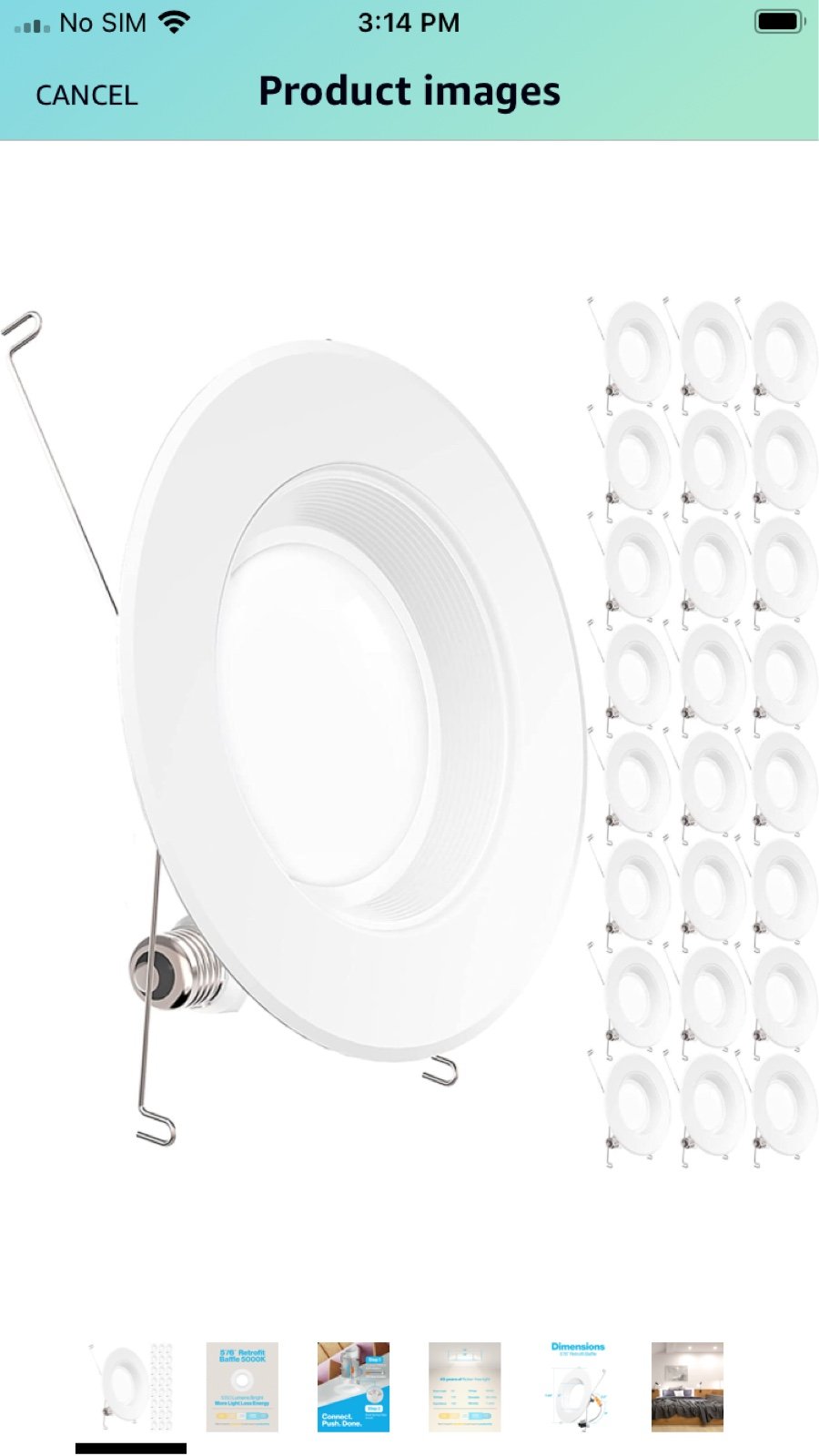 Sunco Lighting 24 Pack 5/6 Inch LED Can Lights Retrofit Recessed Lighting,5000K