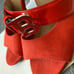 Orange red Bally leather belt.