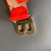Orange red Bally leather belt.