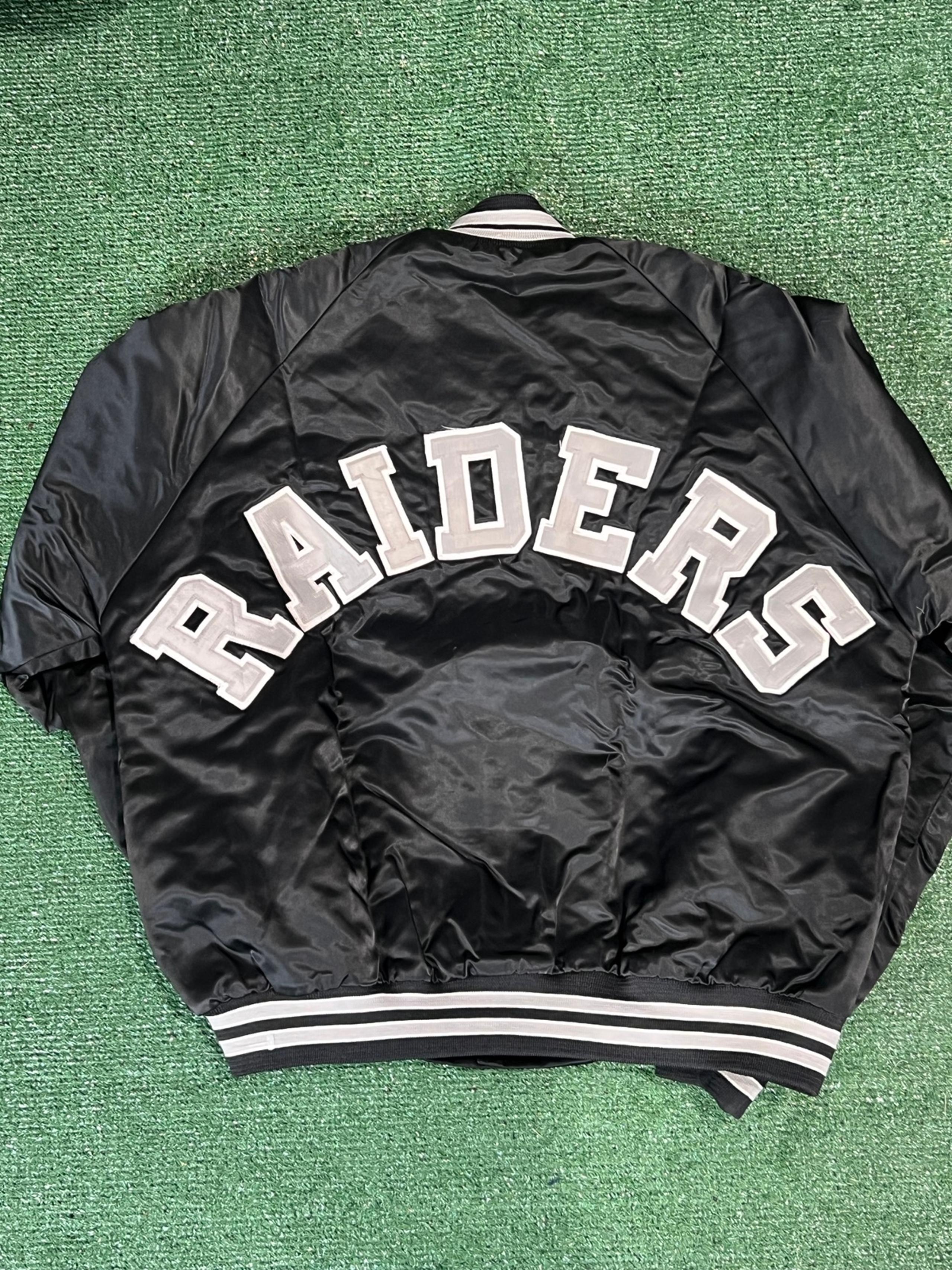 Vtg Chalk Line Las Vegas Raiders NFL Football Snap Satin Jacket Mens Large