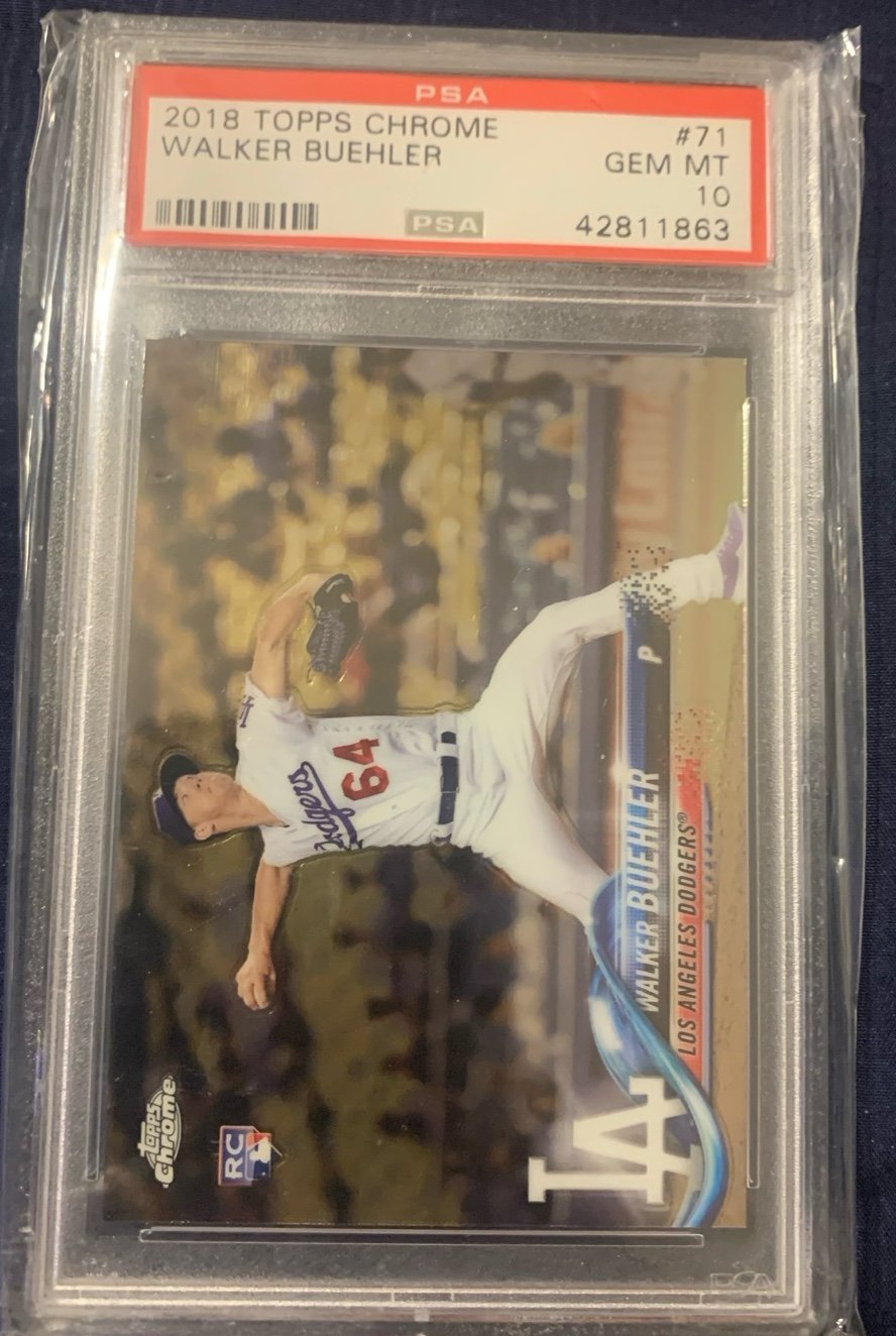 2018 Topps Chrome - Prism Refractor #71 Walker Buehler (RC) PSA 10