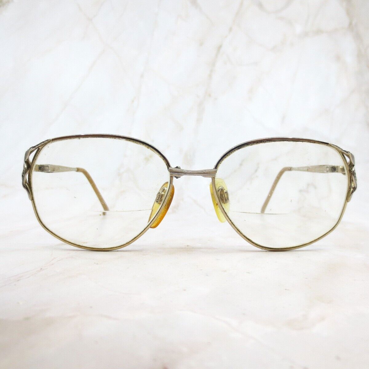 Givenchy Eyeglasses Frame Women's Silver Gold Metal Full Rim Round 54-18-125