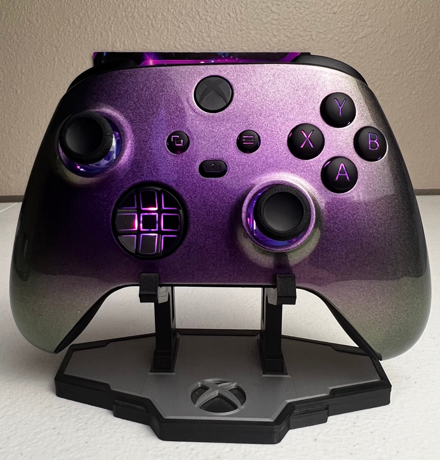 Two-Tone Pink Green - RGB LED - Custom Wireless Controller for Xbox Or PC