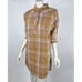 Prana Deryn Dress Women M EUC Button-Up Pockets Organic Cotton Collared Plaid