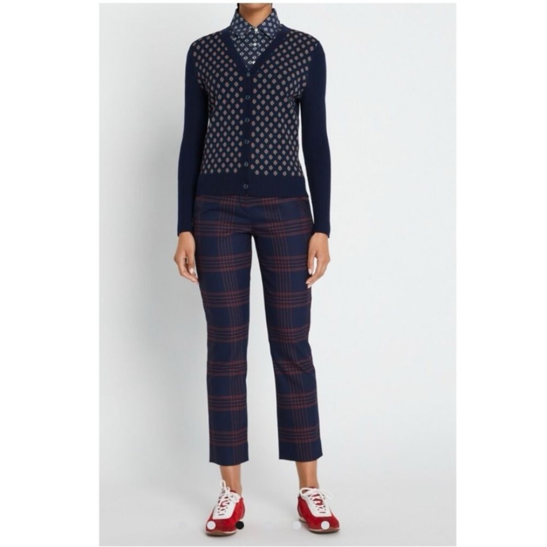【TORY SPORT】YARN-DYED TWILL PANT Tory Burch Sport Yarn-Dyed Twill Wool Blend Tailored Golf