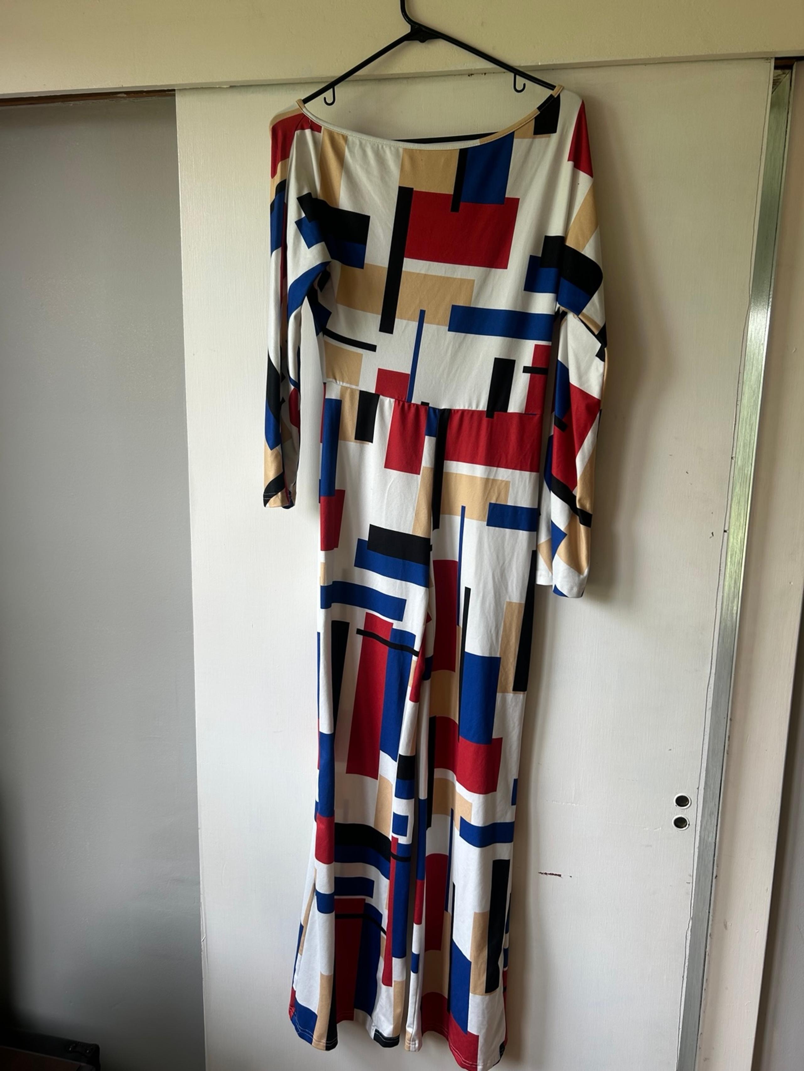 colored geometric jumpsuit