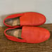 Eileen Fisher Flit Flat Leather Espadrille Flats Shoes Coral Red US 7.5 Women