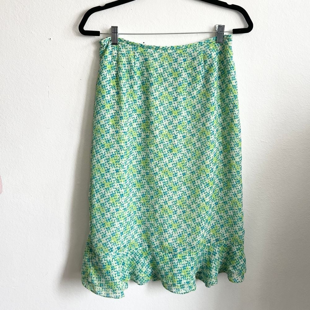 Vintage Y2K Midi Skirt, Ruffles, Vacation, Boho Chic, Fairycore, Small