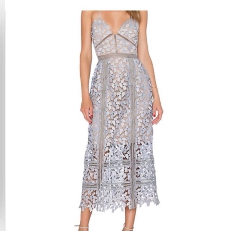 NWT ELLIATT Lilac Crochet MIDI Dress