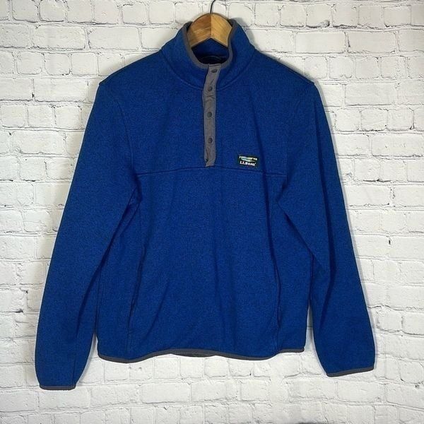 Men's L.L.Bean Sweater Fleece Pullover Slightly Fitted size M Medium 298050 Blue