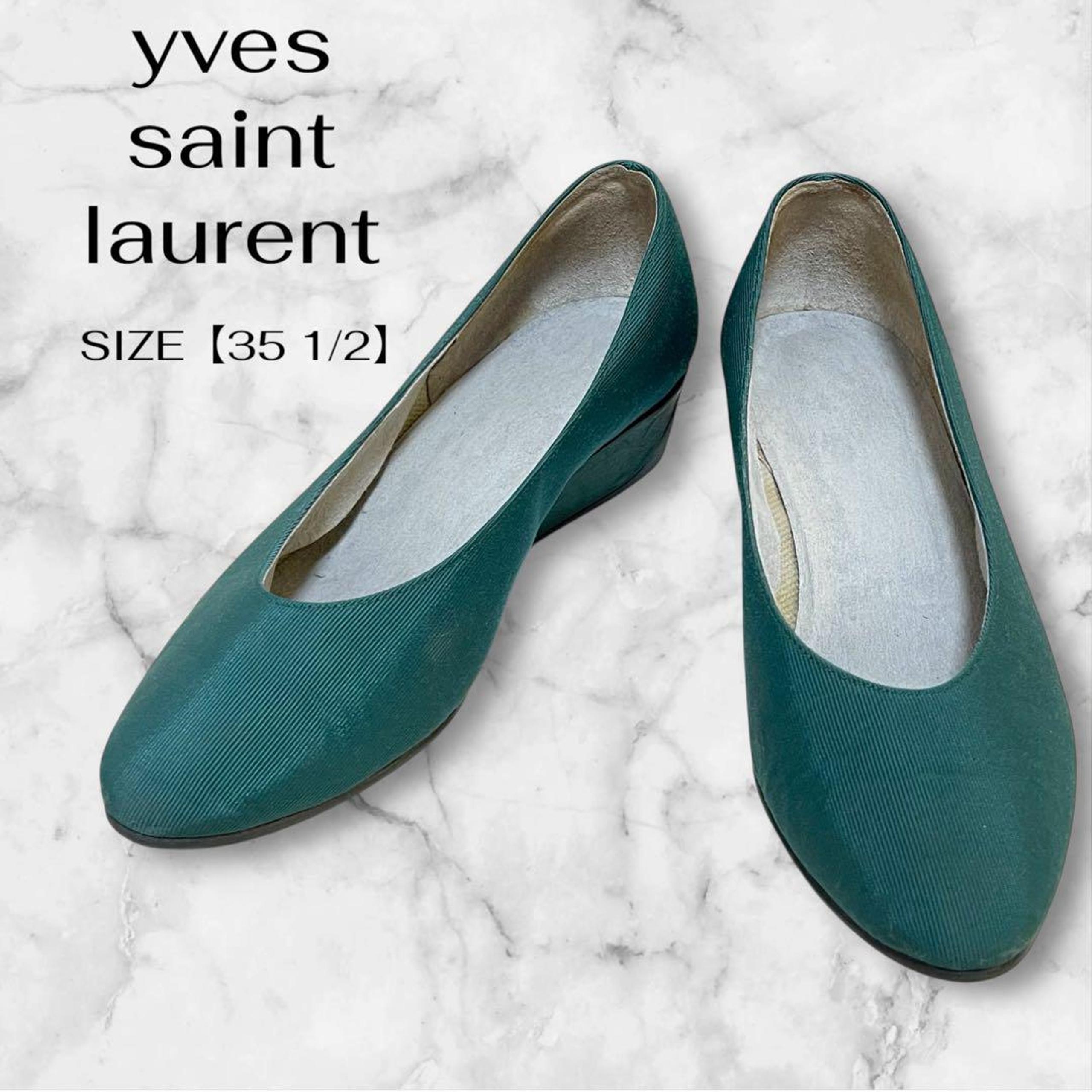 Saint Laurent pumps, green, 35.5, slip-on, low heel, YSL, elegant