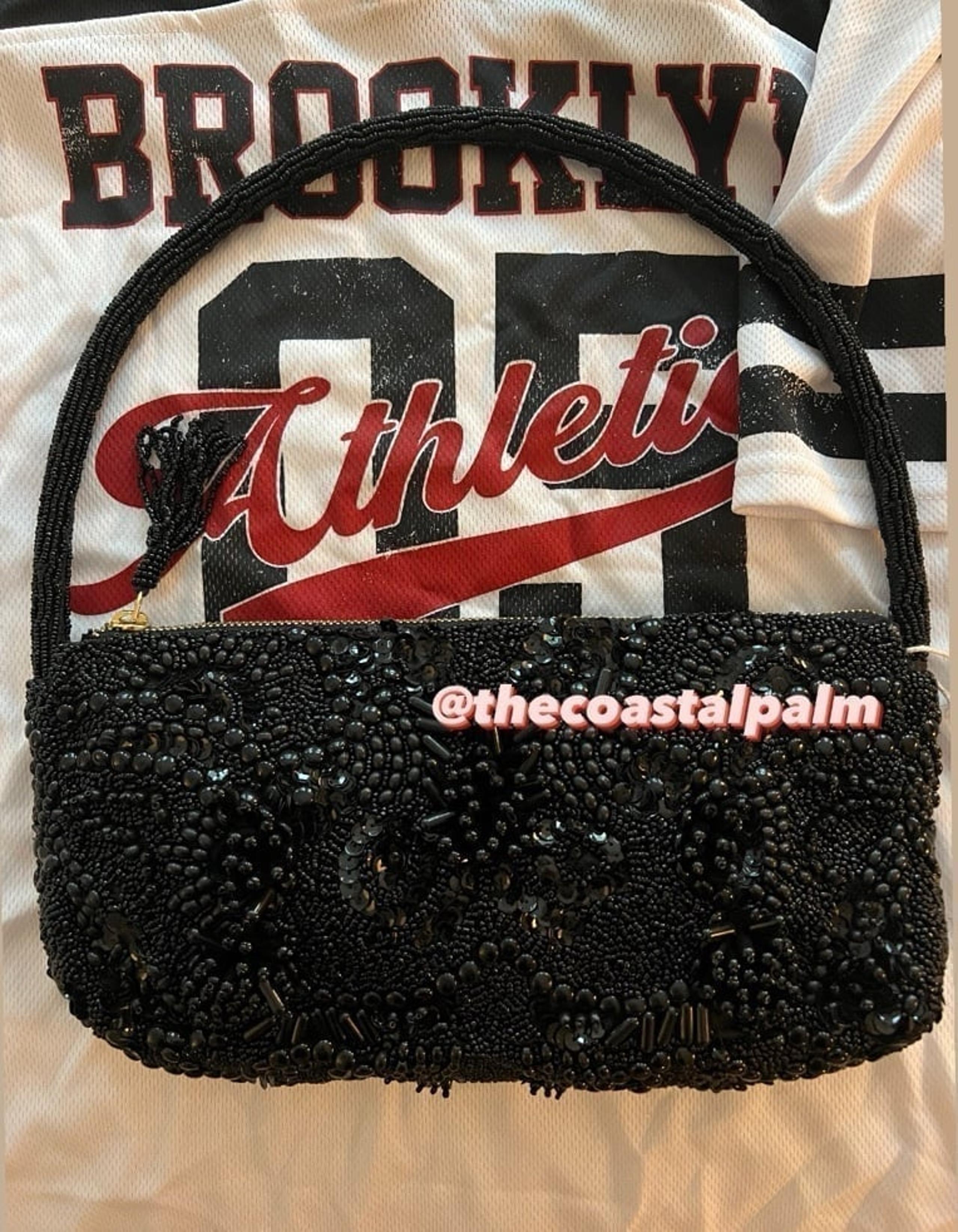 BLACK VIRAL BEADED BAG NWT
