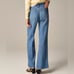 J. Crew Denim trouser in Chambray Blue wash Super Wide Leg Jeans Size 28