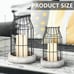 New Set of 2 Rustic Wire Metal Cloche, Vintage Candle Lanterns - Black, White