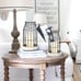 New Set of 2 Rustic Wire Metal Cloche, Vintage Candle Lanterns - Black, White