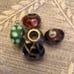 Silver and glass Pandora beads, varied c
