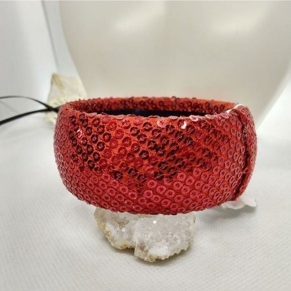 Ruby red slipper Dorothy oz sequined bracelet sequin sparkle bangle wizard of oz