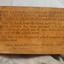 Waltham School Crayon - Yellow Enamel - The American Crayon Co. - Sandusky OH Ne