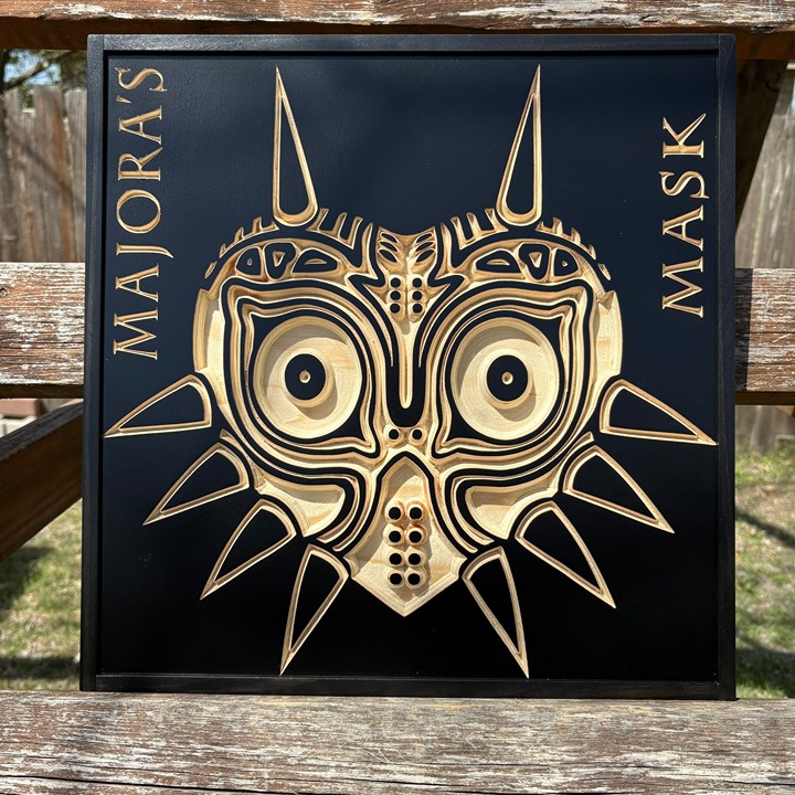 Zelda Fan 3D Wood Art - Majora's Mask - Wood Art - Legend of Zelda - Video Game