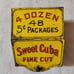 Vintage Sweet Cuba countertop store tobacco tin, 8 x 8 x 10 1/2 deep