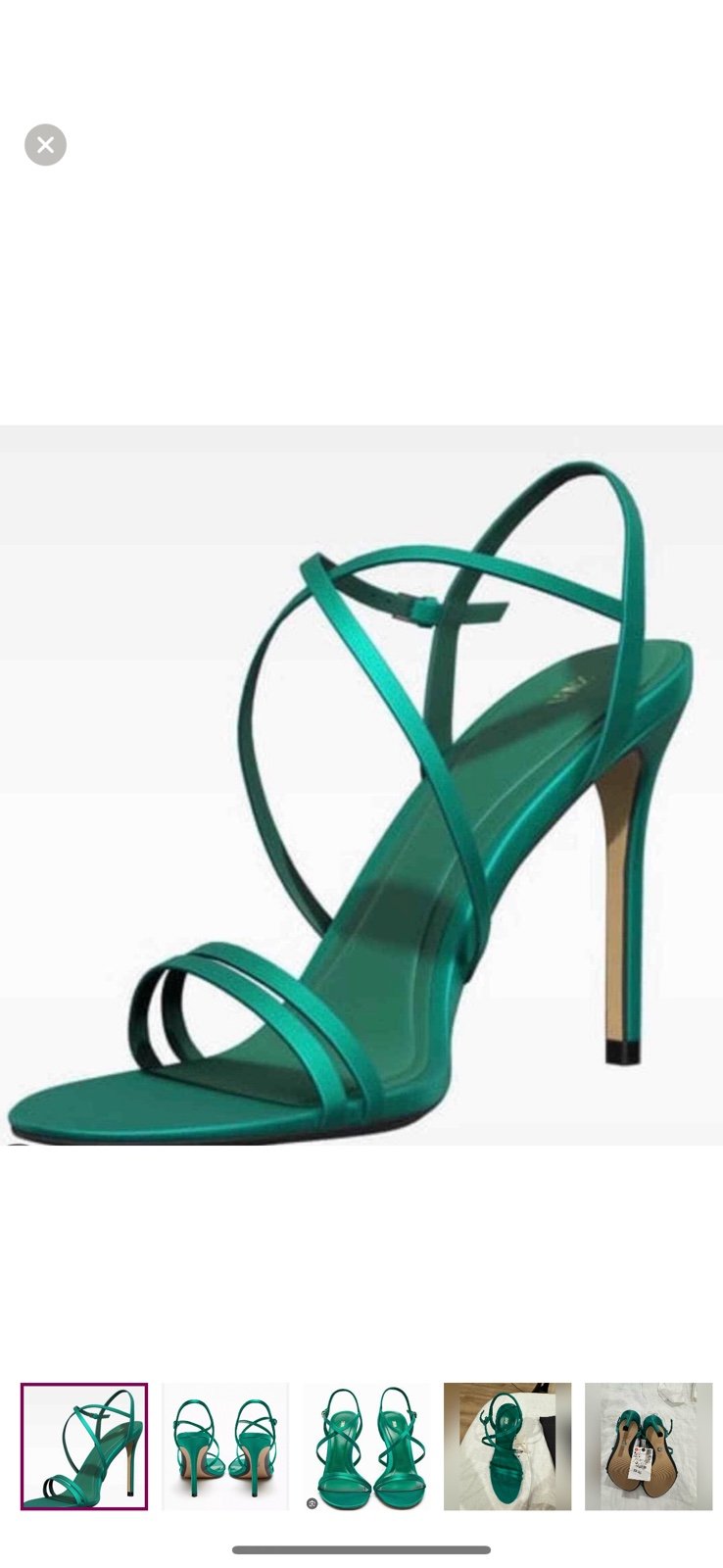 New Zara Satin green heels