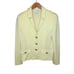 St. John Collection Women's Key Lime Yellow Knit Pearl Button Up Size 2 Blazer