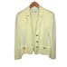 St. John Collection Women's Key Lime Yellow Knit Pearl Button Up Size 2 Blazer