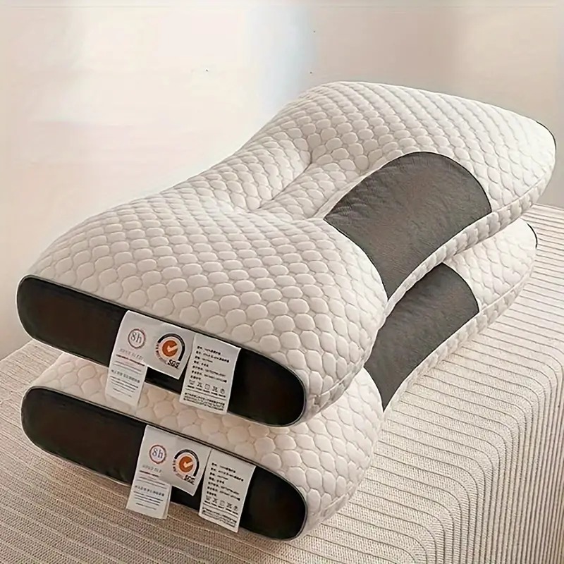 Knitted Antibacterial Cotton Massage Neck Pillow For Sleeping Soft