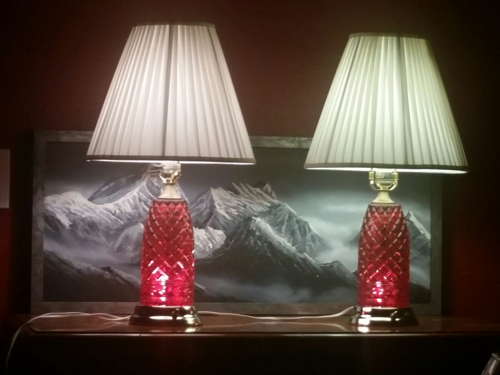 Red Glass Table Lamps